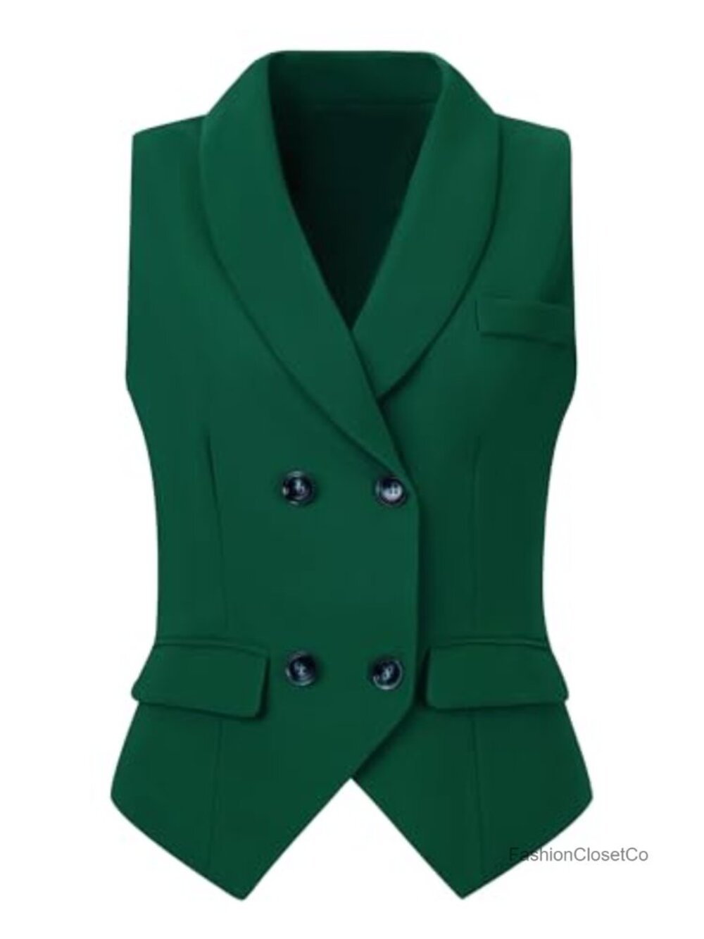 Allegra K Women's Double Breasted Suit Vest Waistcoat Business Dressy V-Neck